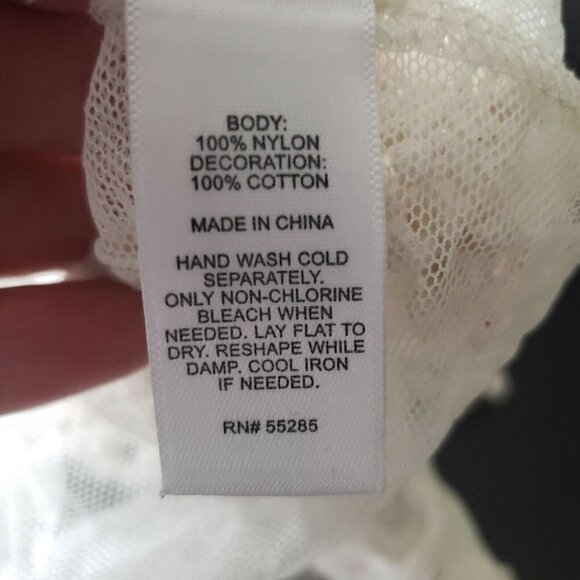 ☀ Express Womens Off White Sheer Embroidered Pullove - Picture 4 of 6